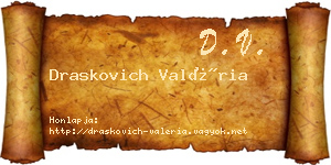 Draskovich Valéria névjegykártya