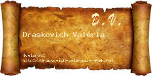Draskovich Valéria névjegykártya
